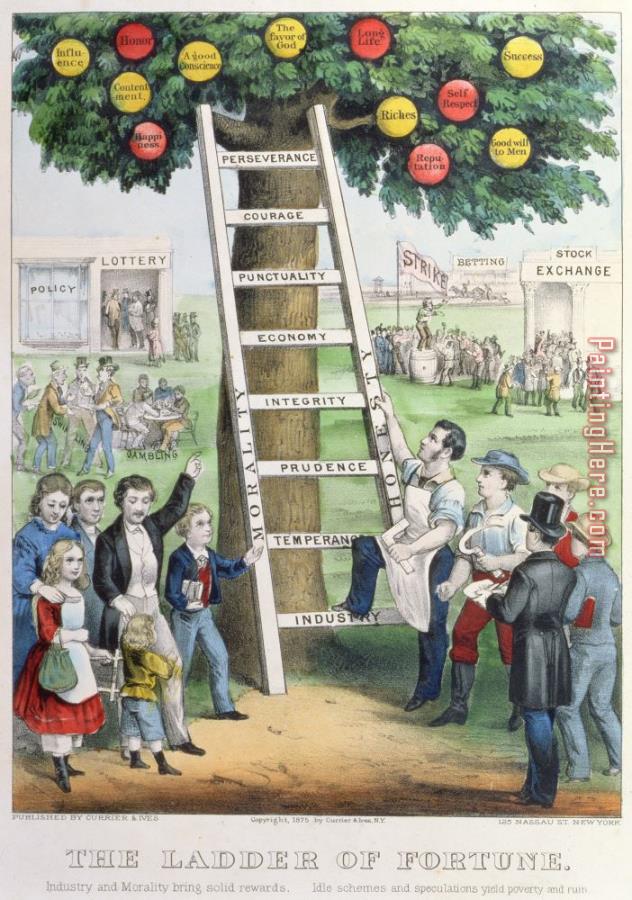 Currier and Ives The Ladder of Fortune